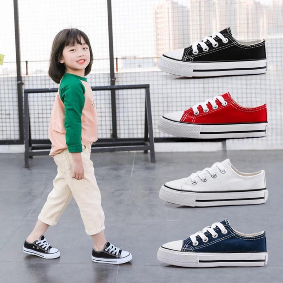 Giày thể thao cho bé - Giày trẻ em cổ thấp Con veres có dây buộc phong cách Hàn Quốc đáng yêu đế cao su mềm cho bé FL15