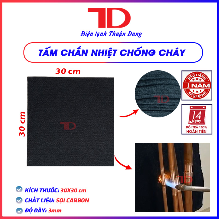 Tấm Chống Cháy nỉ cacbon đã được oxy hóa, Tấm Chắn Nhiệt Chống Cháy khi hàn chất liệu sợi Carbon, Nỉ acrylic tiền oxy hóa - Điện Lạnh Thuận Dung