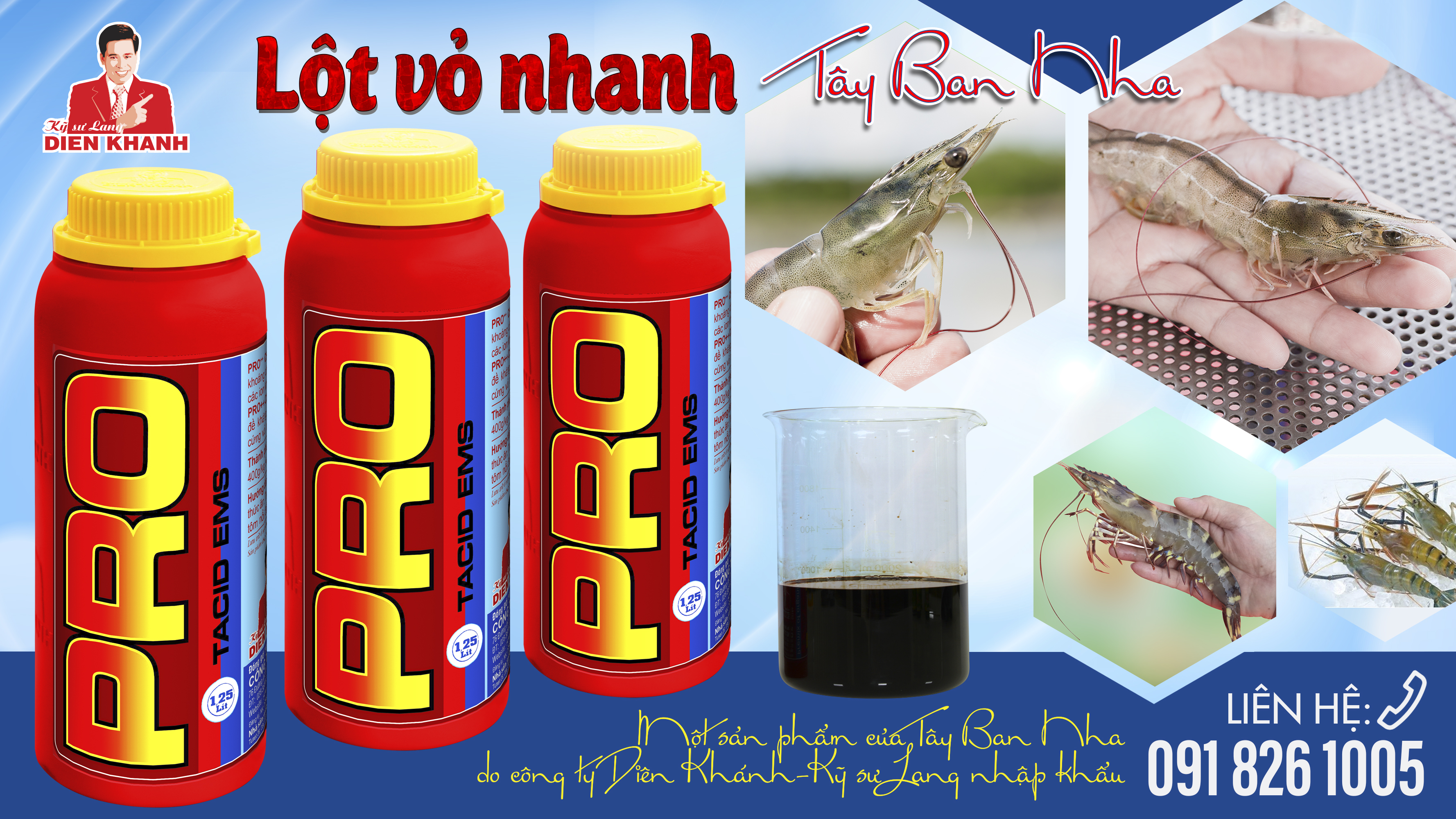 Kích thích tôm lột vỏ nhanh, tăng cường khoáng chất, acid hữu cơ - PROTACID EMS. Dùng cho tôm, cá.