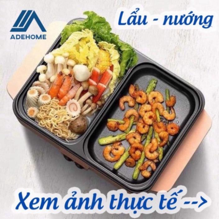 Bếp lẩu nướng 2 ngăn Hàn Quốc, Nồi lẩu 2 in 1 siêu chống dính đa năng - Bếp Lẩu Nướng Mini 2 Ngăn SHABAN