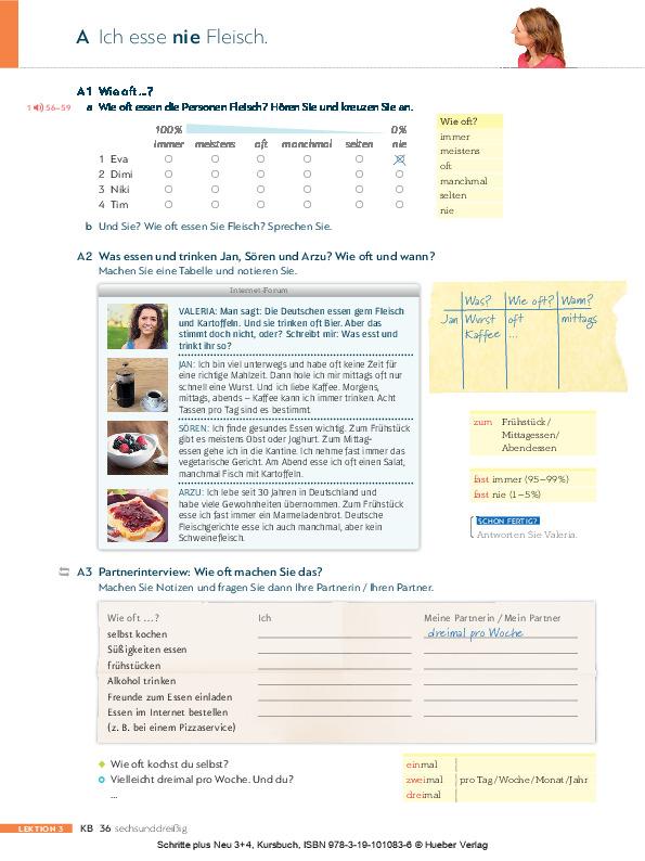 Schritte plus Neu 3+4: Deutsch als Zweitsprache für Alltag und Beruf / Kursbuch: Niveau A2