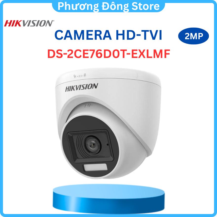 Camera Hikvision TVI Dome 4 In 1 Hồng Ngoại 2.0 Megapixel DS-2CE76D0T-EXLPF/DS-2CE76D0T-EXLMF - Hàng chính hãng