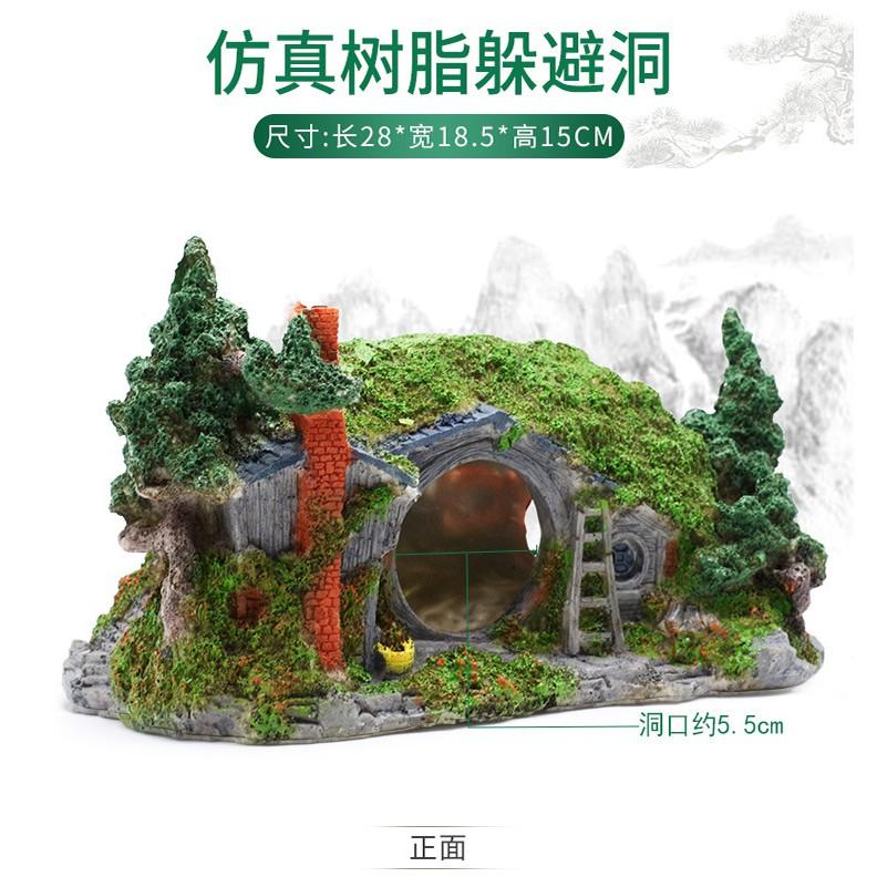 MÔ HÌNH NHÀ HOBBIT PHỦ RÊU - TRANG TRÍ BỂ CÁ - BỂ THỦY SINH