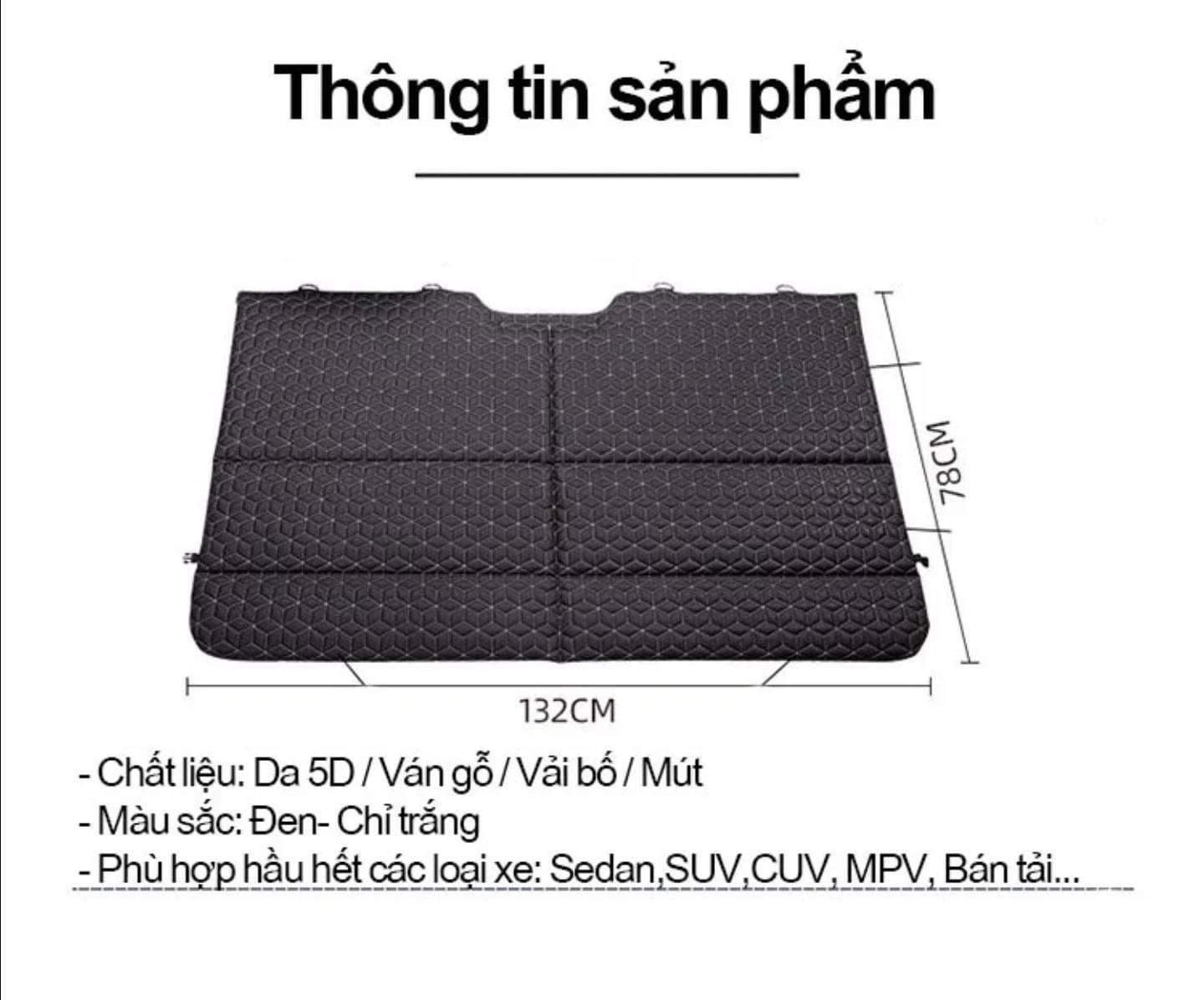 ĐỆM NGỦ GHẾ SAU Ô TÔ GẤP GỌN KHÔNG BƠM HƠI BẢO HÀNH 2 NĂM
