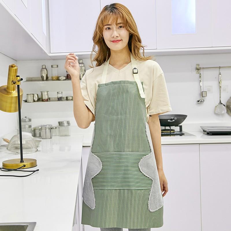 TẠP DỀTẠP DỀ NẤU ĂN HÌNH KẺ SỌC CHỐNG THẤM NƯỚC DẦU MỠ CÓ KHĂN LAU BÊN HÔNG TIỆN LỢI