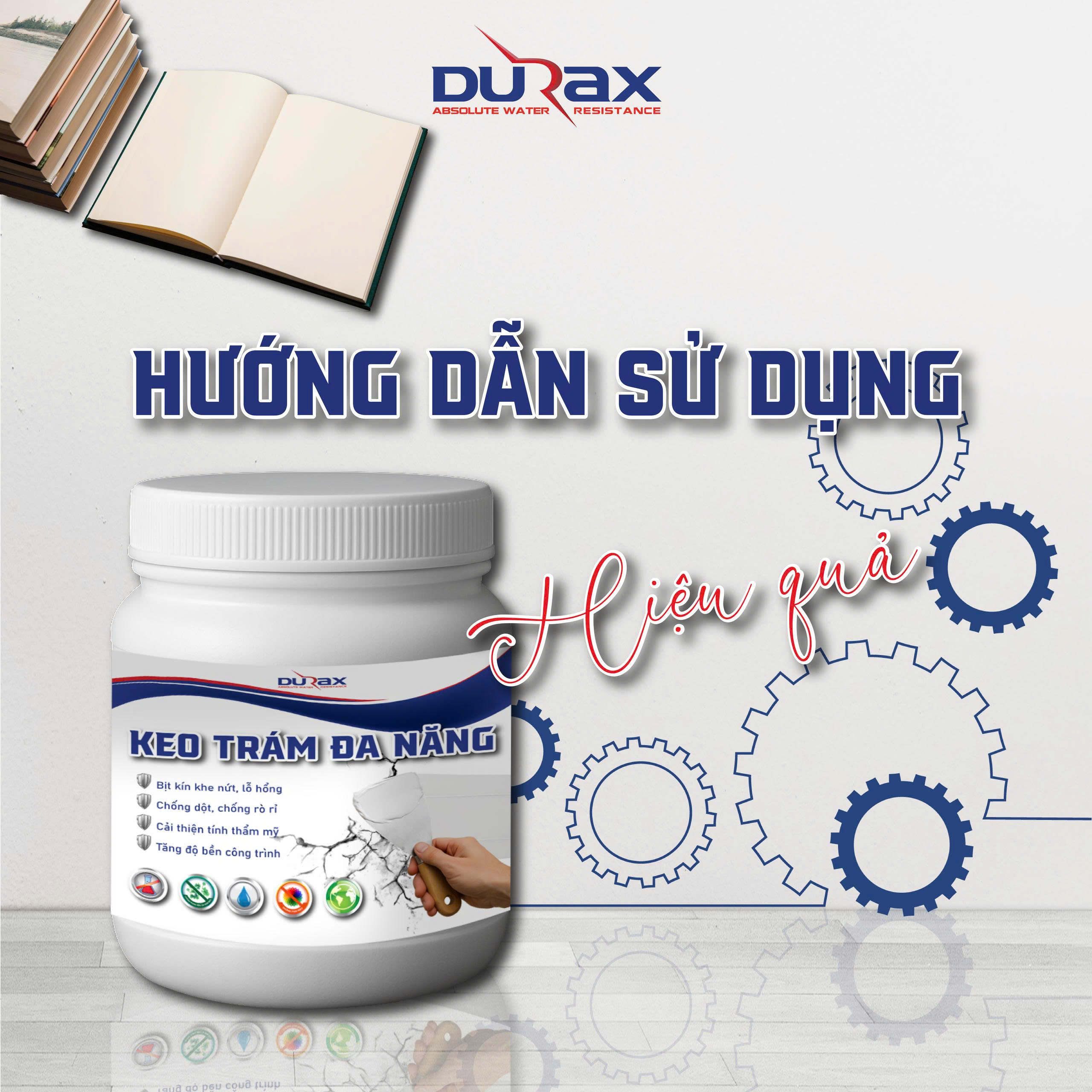 Keo Vá Tường DURA- Trám Trét Vết Nứt Khe Hở Tường - Chống Mốc Ẩm Làm Sạch Tường