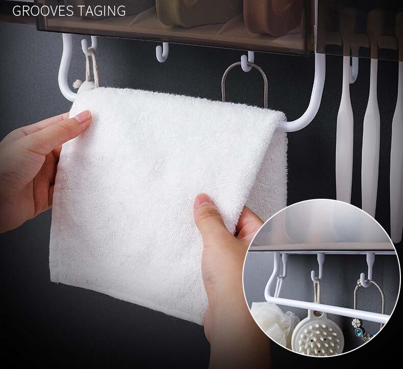 Kệ Treo Nhả Kem Tự Động Kèm 3 Cốc Đa Năng
