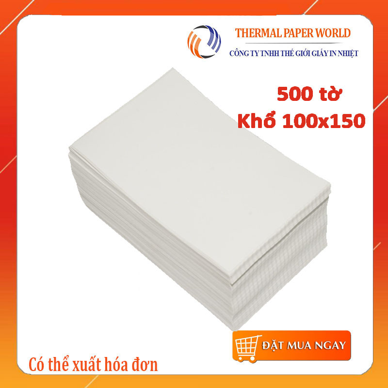 Giấy In Nhiệt Decal A6 / 100x150mm - Tệp 500 Tem, In Bill Tiki, TMĐT, Cuộn A6 Có Sẵn Lớp Keo Tự Dính