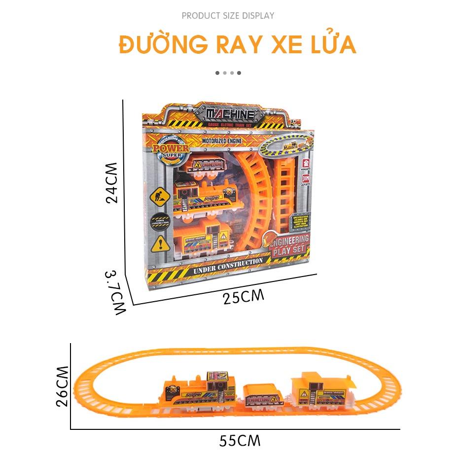 Bộ đồ chơi tàu hỏa, Đồ chơi xe lửa có đường ray lắp ráp nhiều màu sắc cho bé