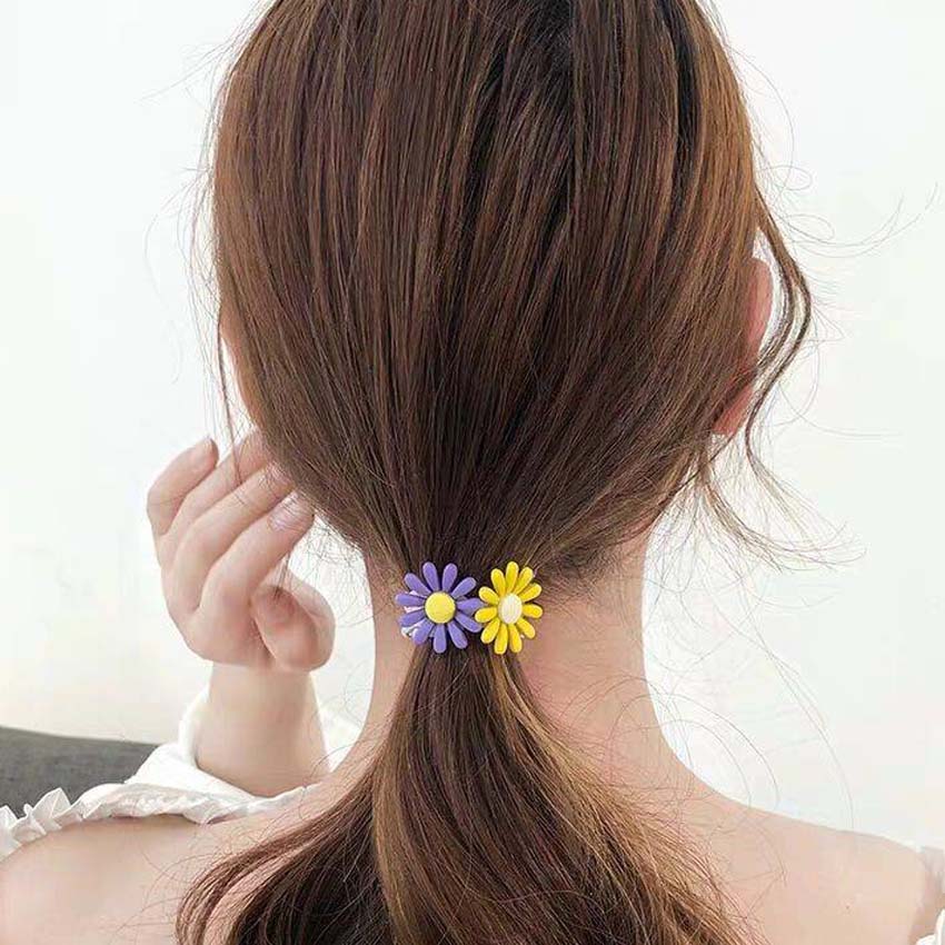 Dây buộc tóc nữ hoa cúc họa mi [Set 10 dây] NASI dễ thương phong cách hàn quốc thun cột tóc nữ co giãn tốt phụ kiện tóc