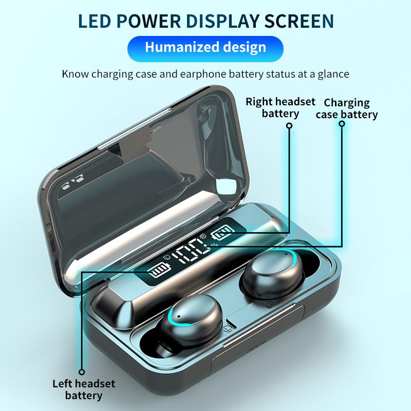 Tai Nghe Không Dây TWS Tai Nghe Nhét Tai 9D HIFI Stereo Chống Nước Tai Nghe Nhét Tai Tai Nghe Sạc Hộp Có Mic Cho Xiaomi Điện Thoại Thông Minh Iphone