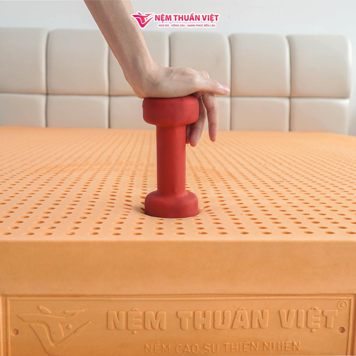 [Độ dày 5cm] - Nệm Cao Su Thiên Nhiên Latex Thuần Việt - Nâng Đỡ 7 Vùng, Thoáng Khí - Bảo Hành 15 Năm
