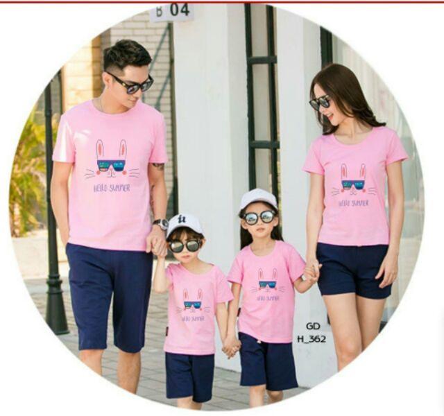 Áo gia đình thun co giãn đủ màu