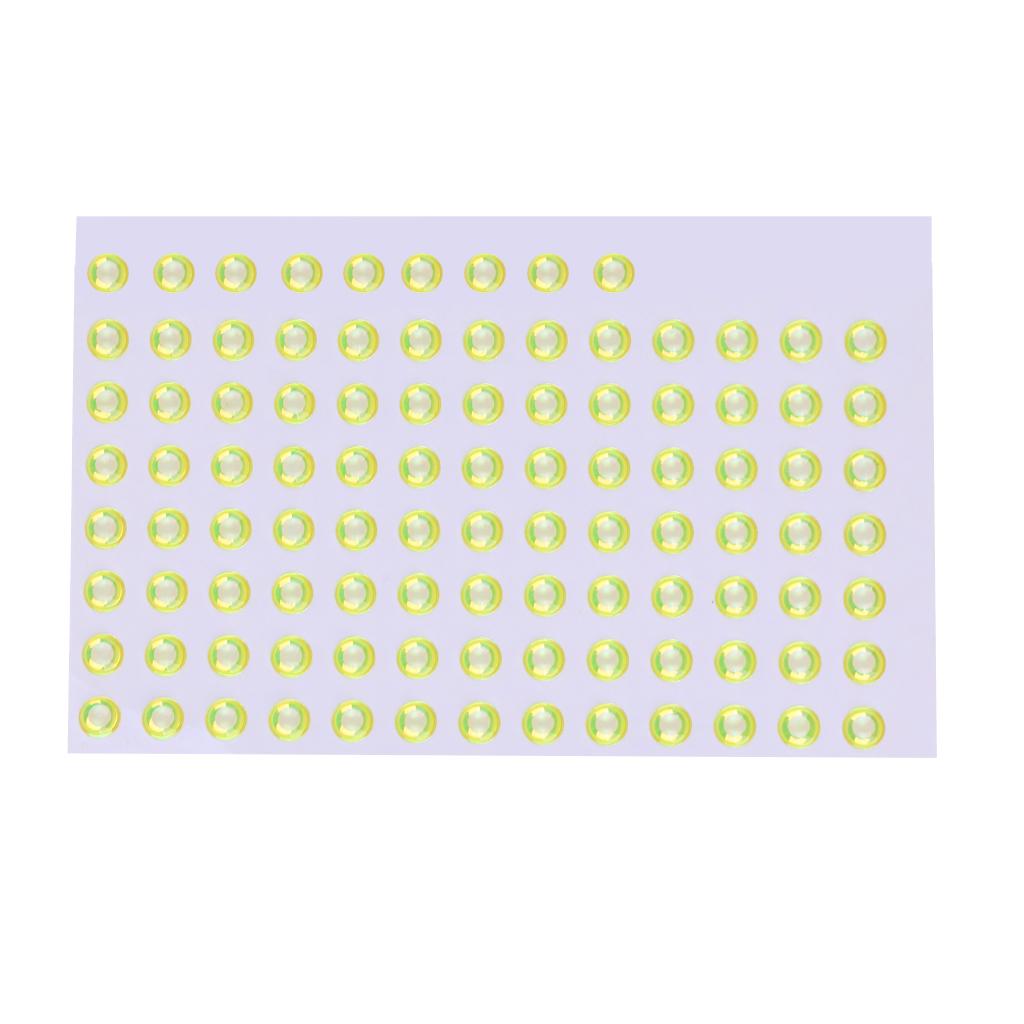 100 Pieces Fishing Lure Eyes Lifelike Yellow Self Adhesive Eyes Fishing Eyes