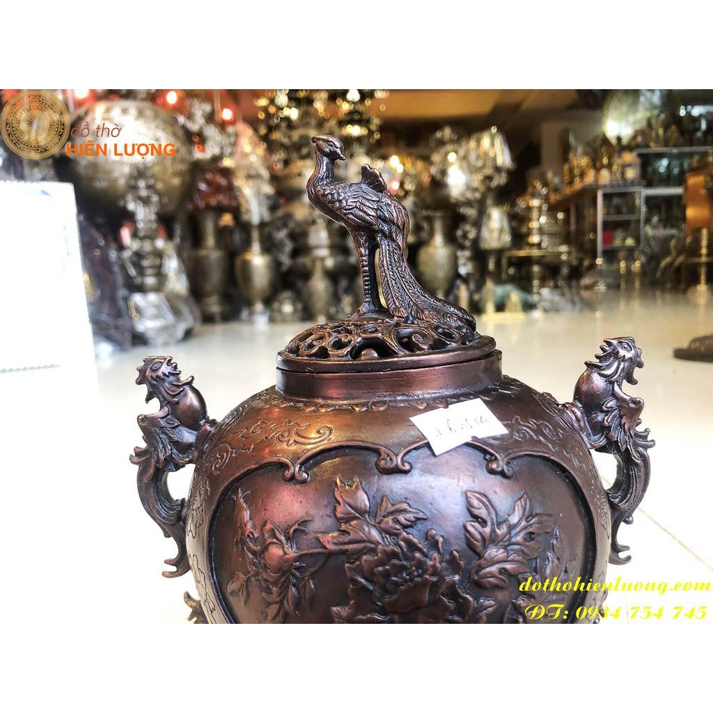 Quả Cầu Đốt Trầm Tam Nghê Màu Nâu