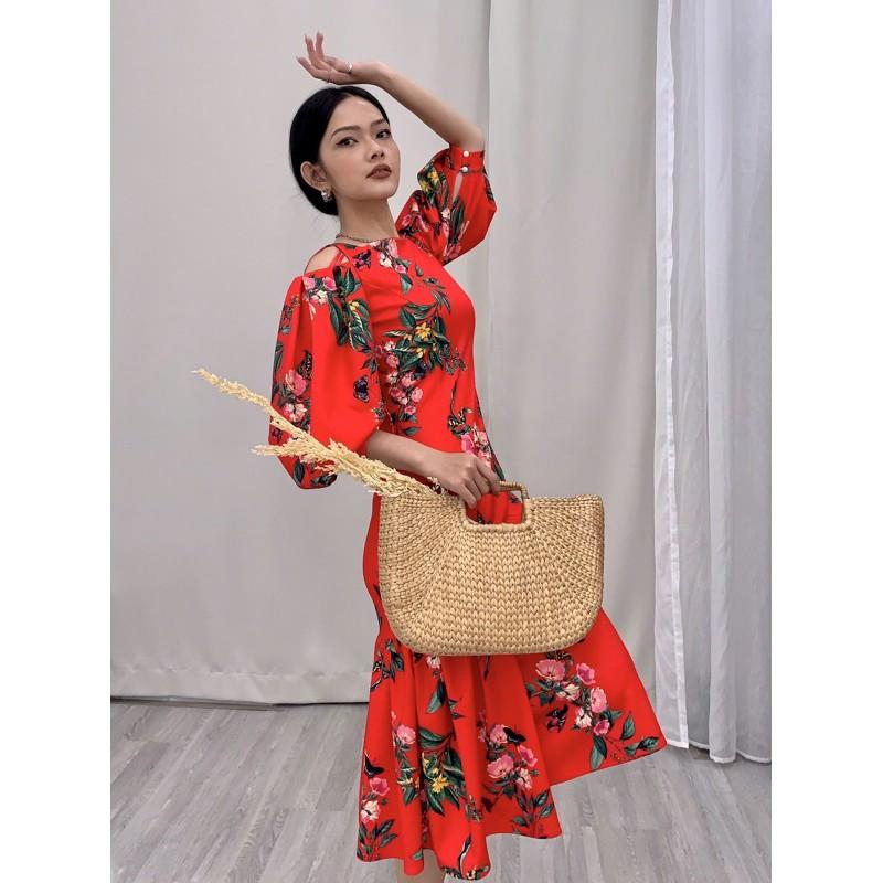 Đầm Midi cổ thuyền cao cấp CQA0005, sang trọng dành cho nàng dự tiệc