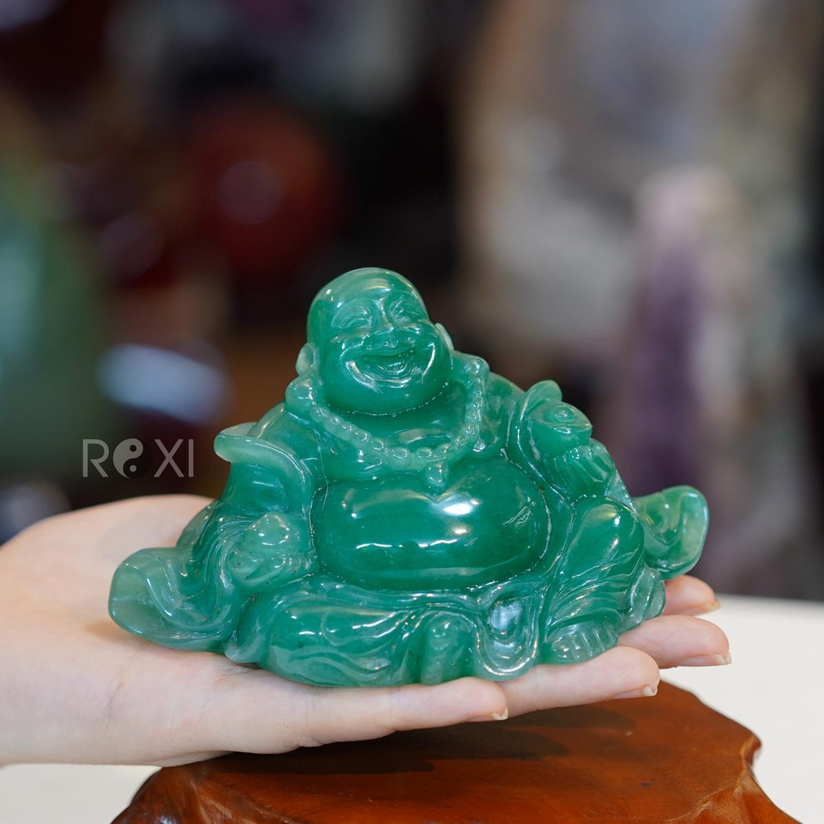 Tượng di lặc thạch anh xanh 0,48kg