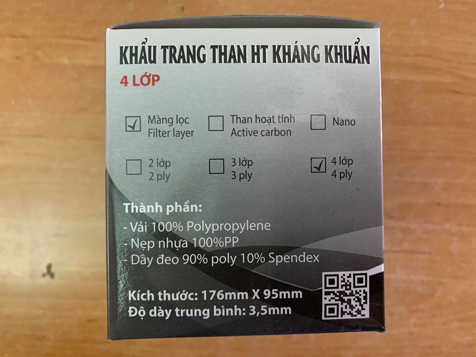Khẩu trang y tế 4 lớp than Number One