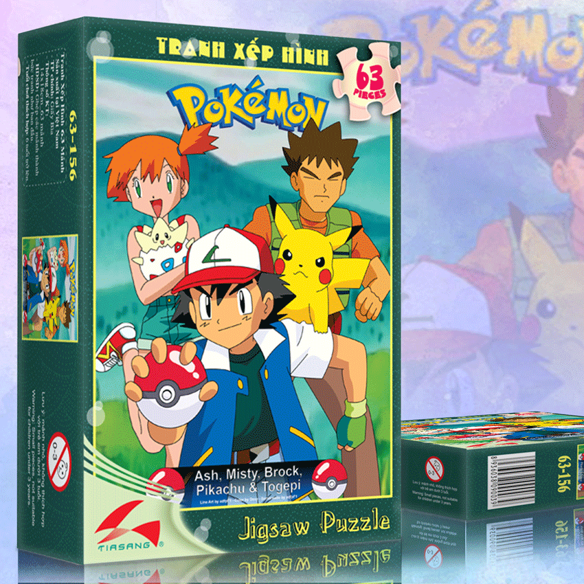 Tranh xếp hình Tia Sáng Pikachu &amp; Togepi ( 63 mảnh)