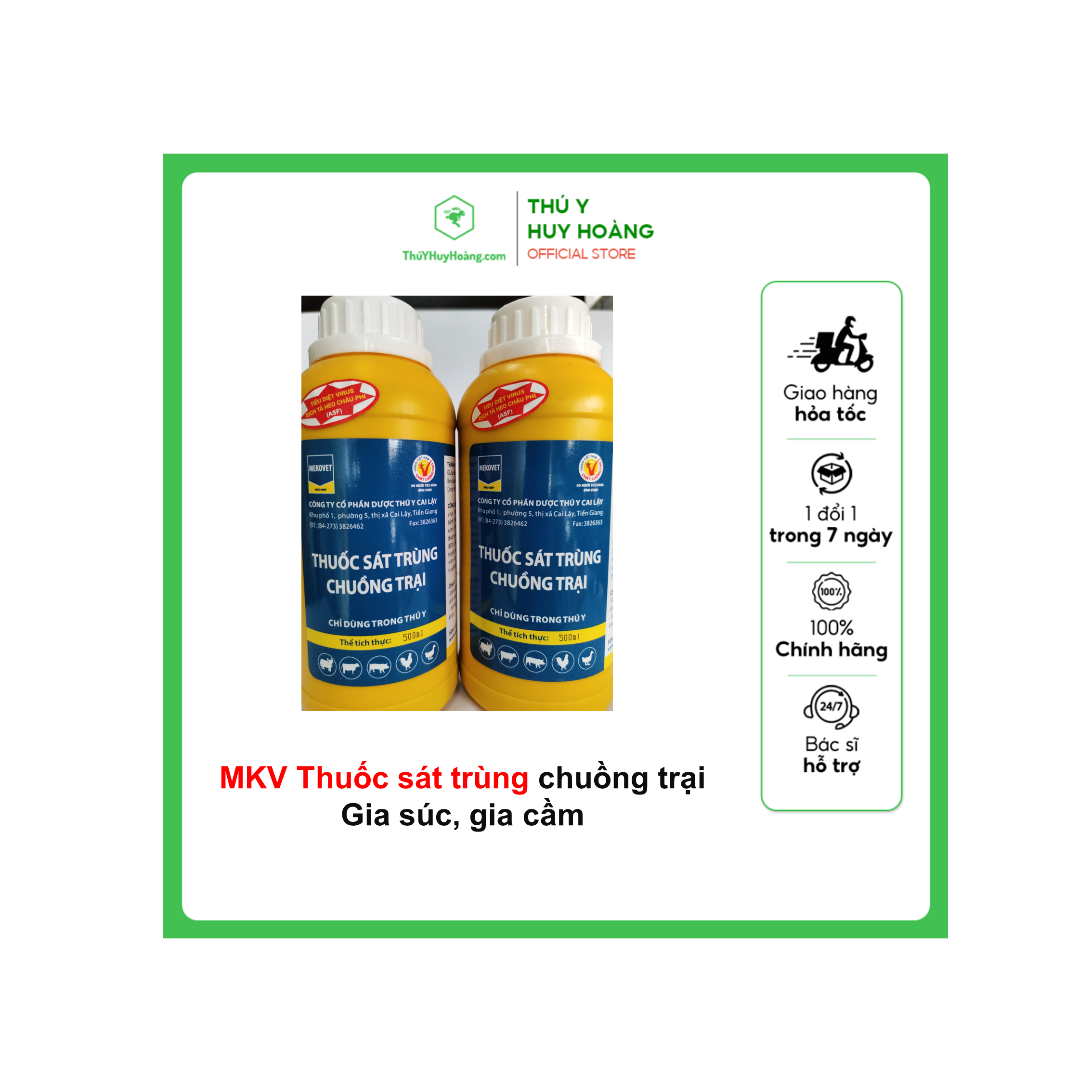 Thuốc sát trùng chuồng trại Diệt các loại vi trùng, virus Mycoplasma, nấm mốc, gây bệnh