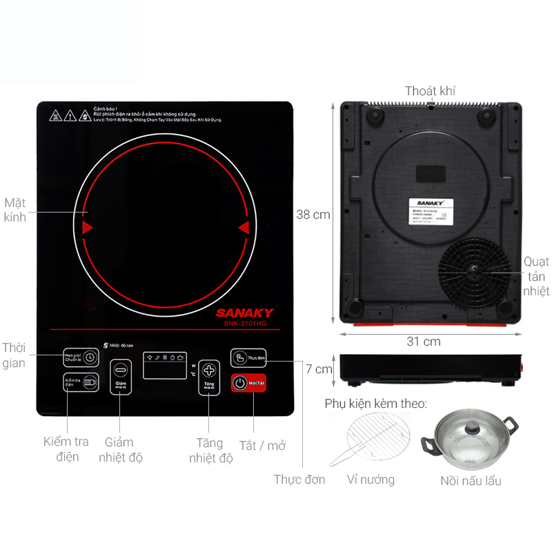 Bếp hồng ngoại Sanaky SNK-2101HG - Hàng chính hãng