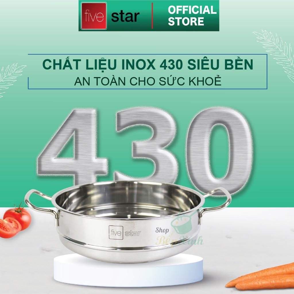 Bộ nồi xửng hấp 3 đáy từ inox 430 cao cấp  Standard nắp kính 24cm  , dùng được mọi bếp