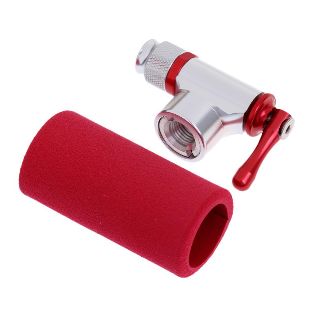 Bicycle CO2 Air Pump Mini Portable Cycling Mountain Bike Tire Pump Inflator Dual Head and 16.5cm Pump Extension Hose
