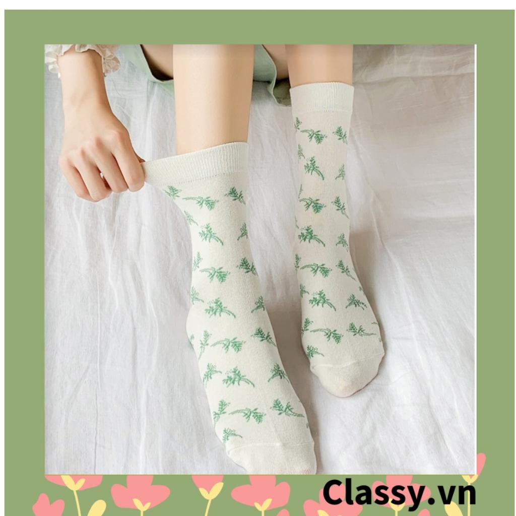 Tất cổ cao, vớ cổ cao Classy tông màu xanh hàn quốc dễ thương G1426