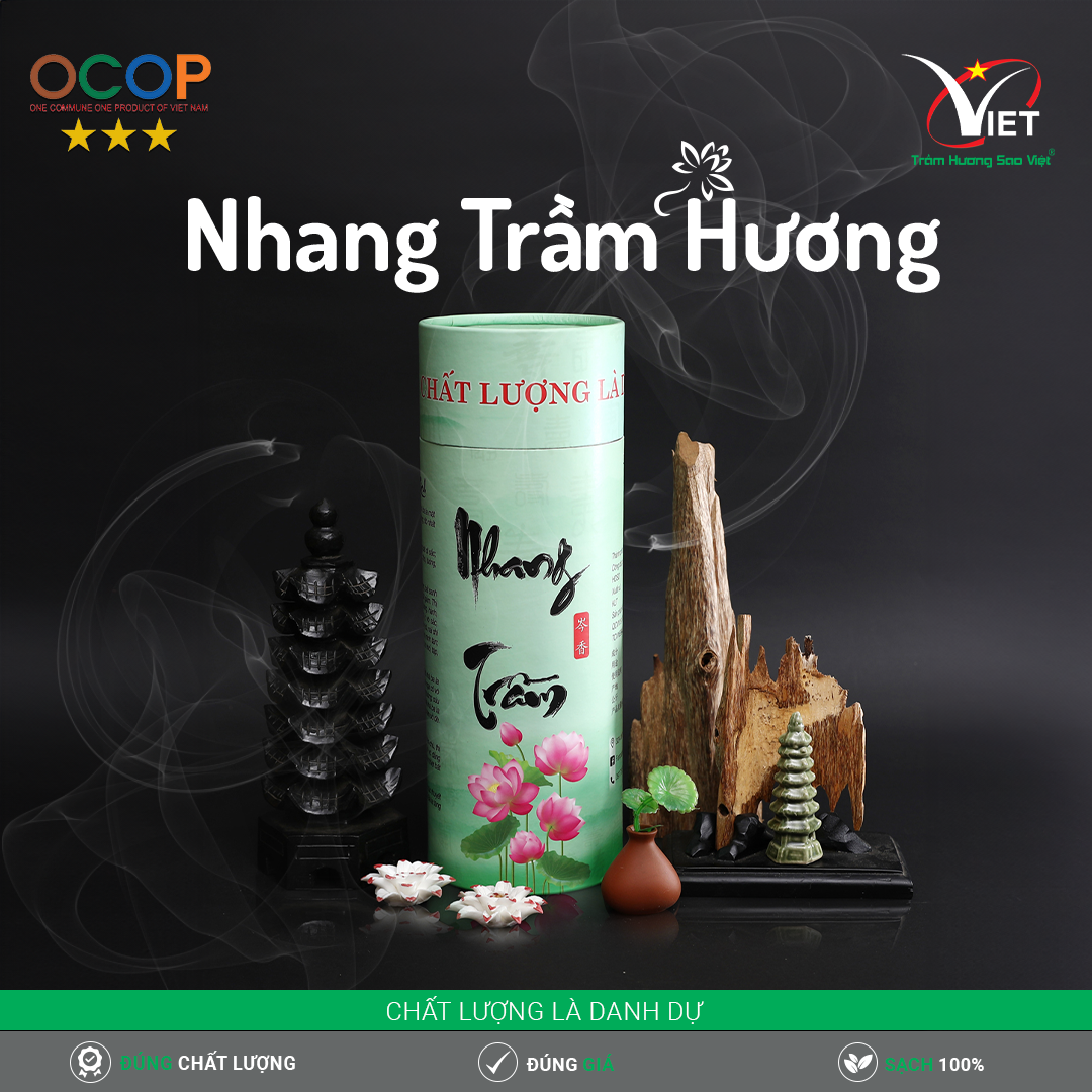 Nhang Trầm Hương Cao Cấp Sao Việt- Cháy Chậm, Ít Khói, Mùi Hương Dịu Nhẹ, Thanh Tao, Sang Trọng