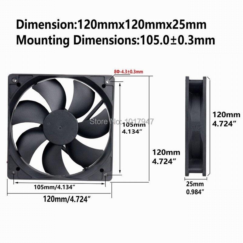 1 Bộ Quạt Tản Nhiệt Không Chổi Than 12v 3p 120mm 120x25mm 12025 Fg Dc