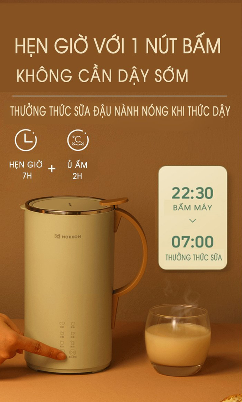 Máy Làm Sữa Hạt Đa Năng Mokkom 600ml