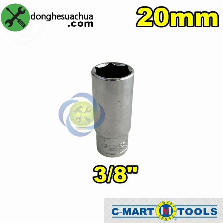 Tuýp 20mm loại 3/8 C-Mart F0293-20 loại 6 cạnh màu trắng 63mm