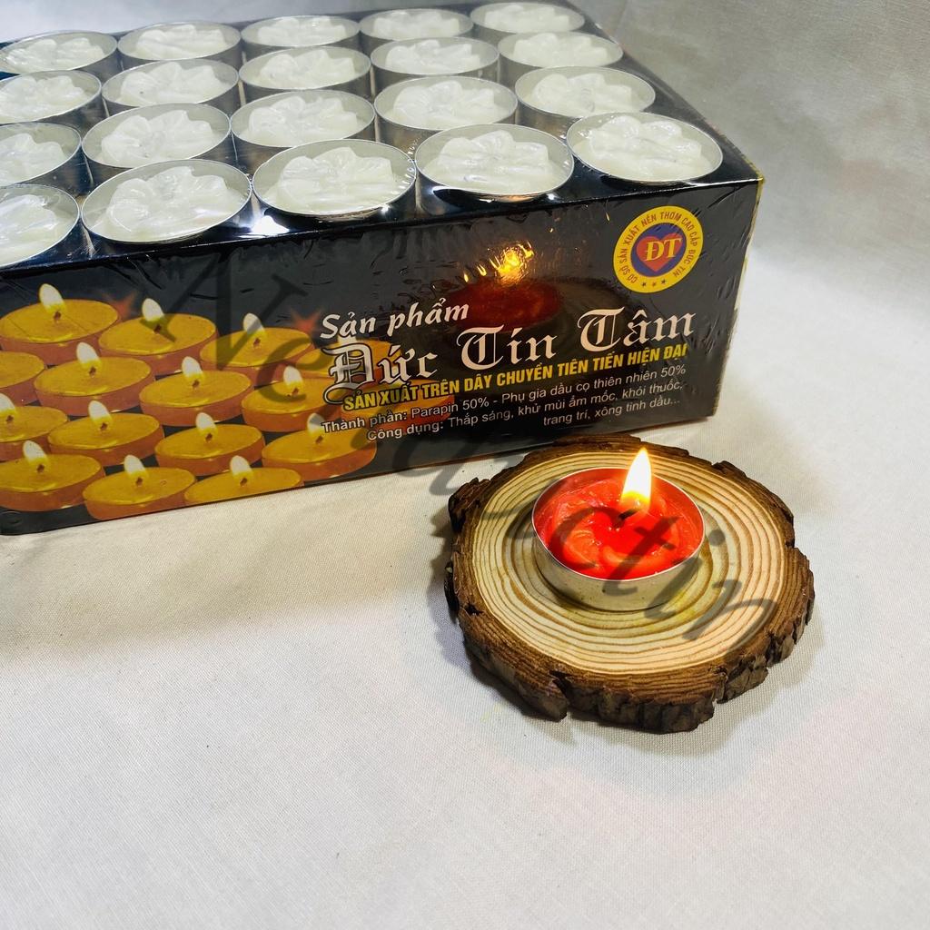 Hộp 100 viên nến Tealight cao cấp cháy 1,5 đến 2h không khói không mùi an toàn cho người sử dụng