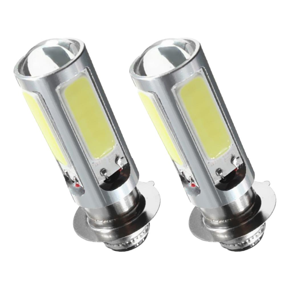 2x 6000K White H6M COB LED Motorbike/ATV Headlight Fog Light PX15d P15D25-1