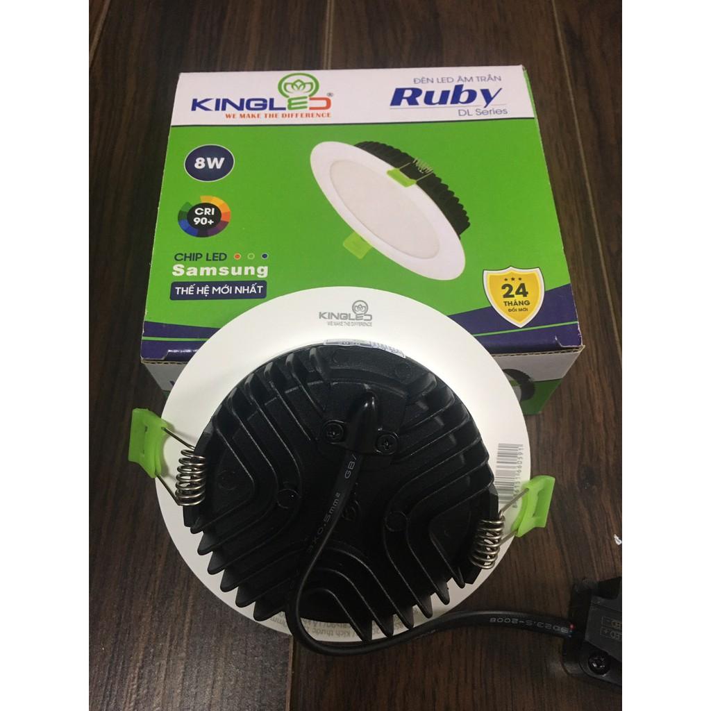 Đèn âm trần 8w Kingled, DL-8SS-T120-DM, RUBY, 3 mầu. Trắng-vàng-trung tính