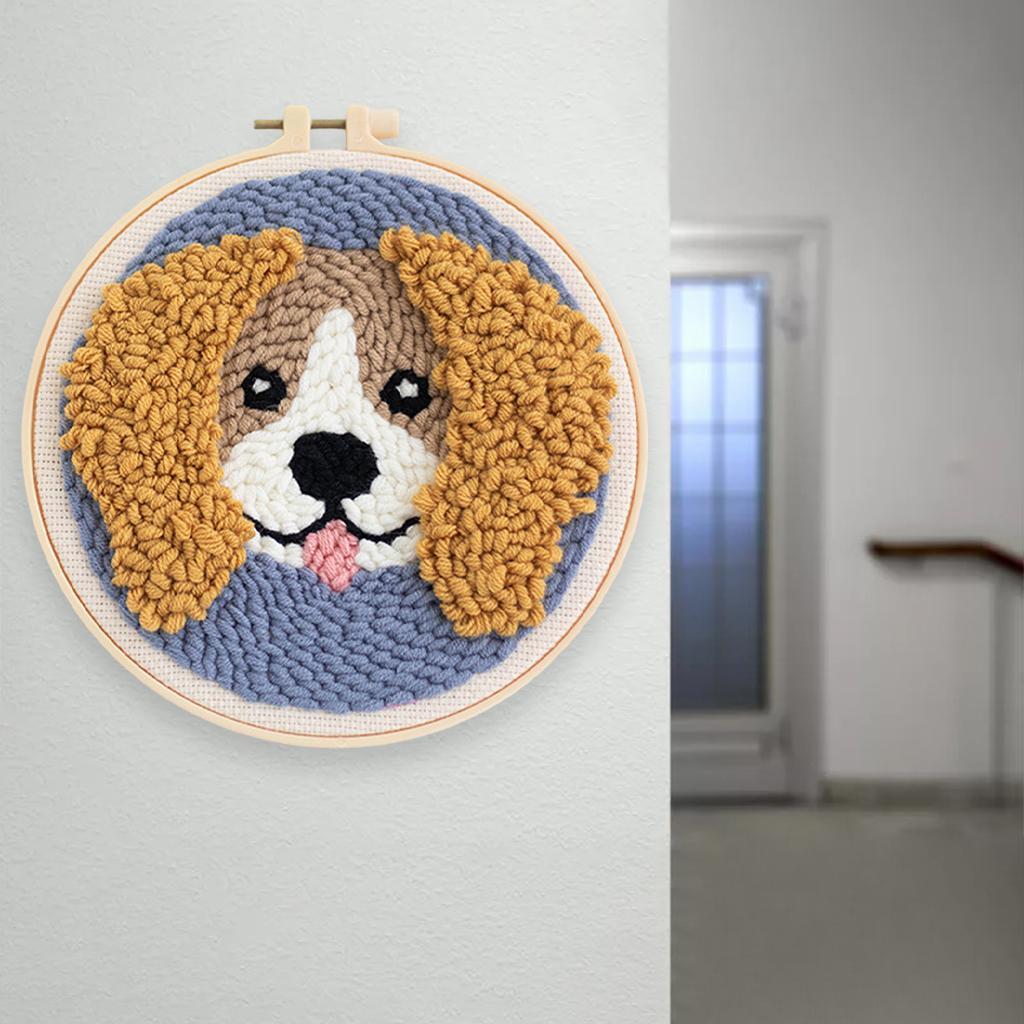 Punch  Kit DIY Needlework Animal Dog Embroidery for Adult  A