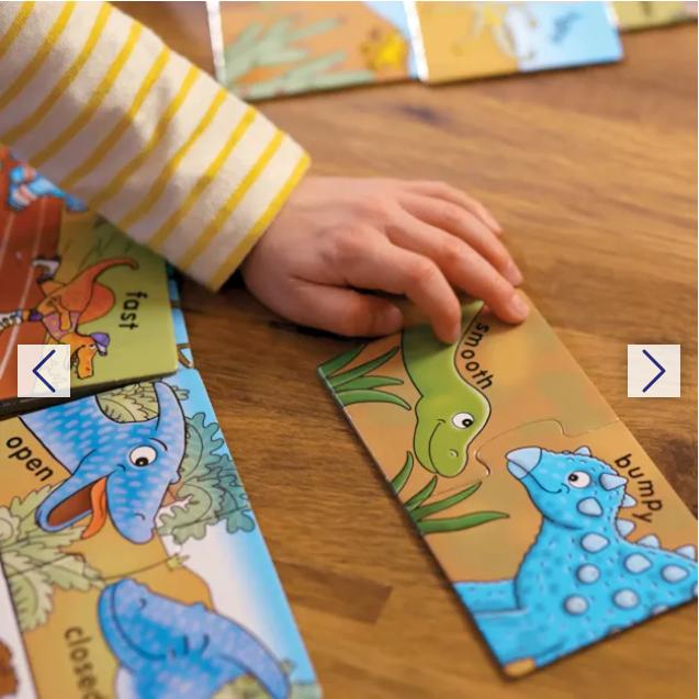 Trò chơi trí tuệ Dinosaur Opposites - Orchard Toys giúp trẻ phát triển ngôn ngữ và khả năng ghi nhớ
