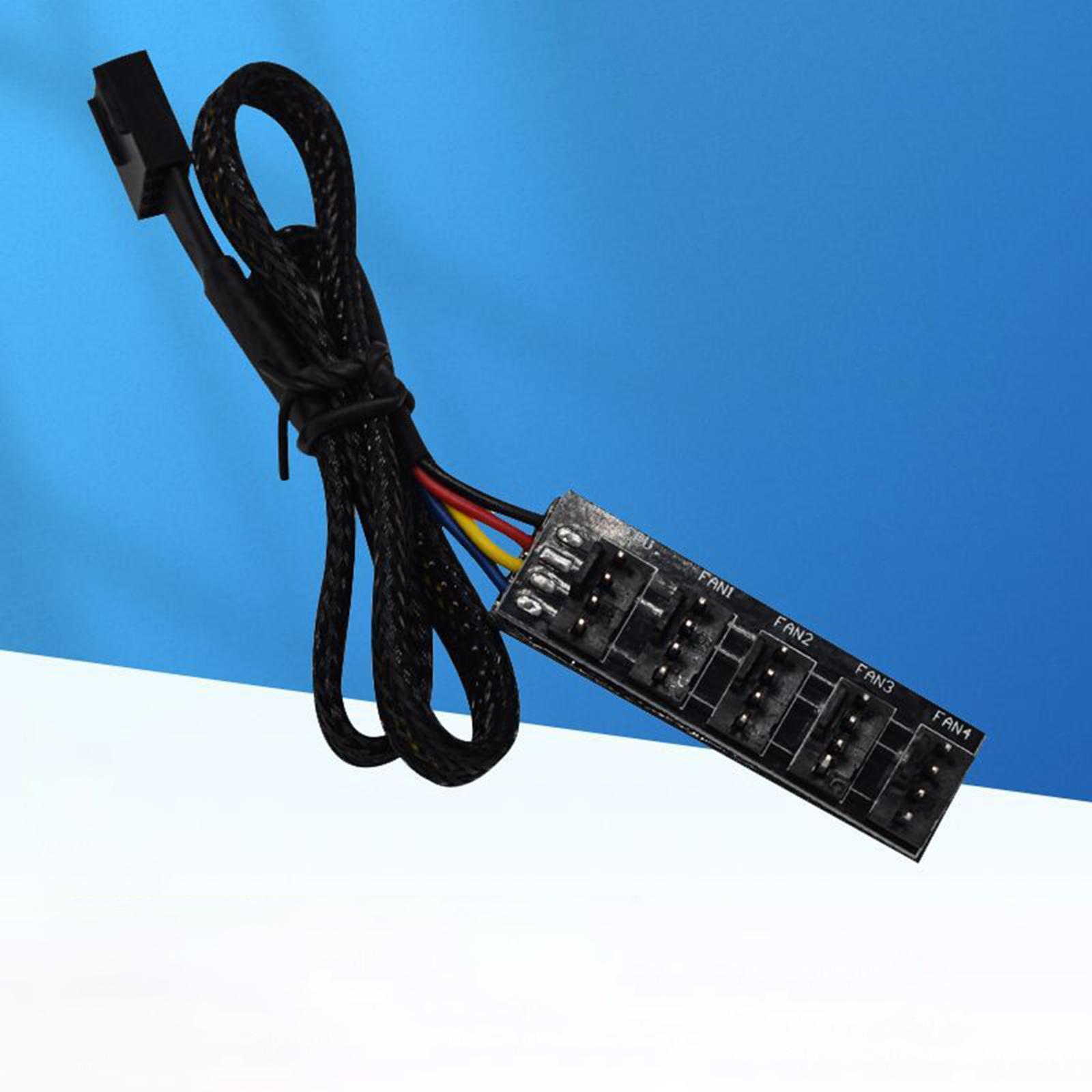 35cm 1 to 5 4-Pins PWM Fan CPU Hub Power Extension Cable ,1 to 5 Way, Fan Splitter Cable Hub, for Chasis Cooler PC Case Converter Adapter