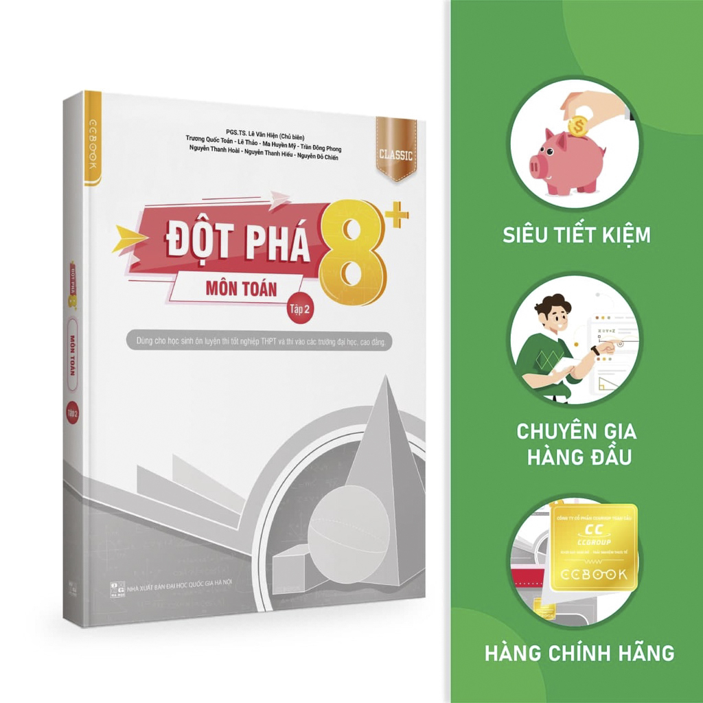 Sách - Đột phá 8+ môn Toán tập 2 Classic - Ôn thi đại học, THPT quốc gia - Siêu tiết kiệm - Chính hãng CCbook