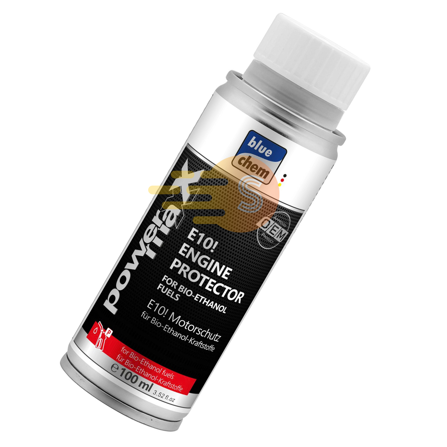 Phụ gia xăng E10 cho xe máy bảo vệ động cơ dùng nhiên liệu sinh học ethanol Bluechem 33469E 100ml – Tránh hiện tượng tách cồn, ổn định xăng, không tắt máy