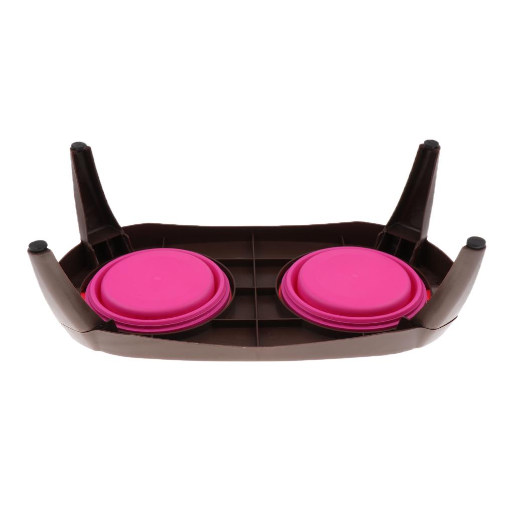 Removable Dog Folding Bowl Pet Cat Puppy Food Water Feeding Travel Bowl Pink