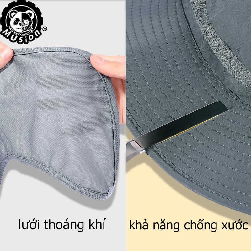Mũ nón chống nắng nam đi cắm trại Đánh Golf Du Lịch Thể Thao Dã Ngoại Chơi Sports cho Nam – chống tia UV – bảo vệ da đầu rộng vành cao cấp Tai Bèo Trơn Khăn Chống Nắng Kết Hợp Mũ