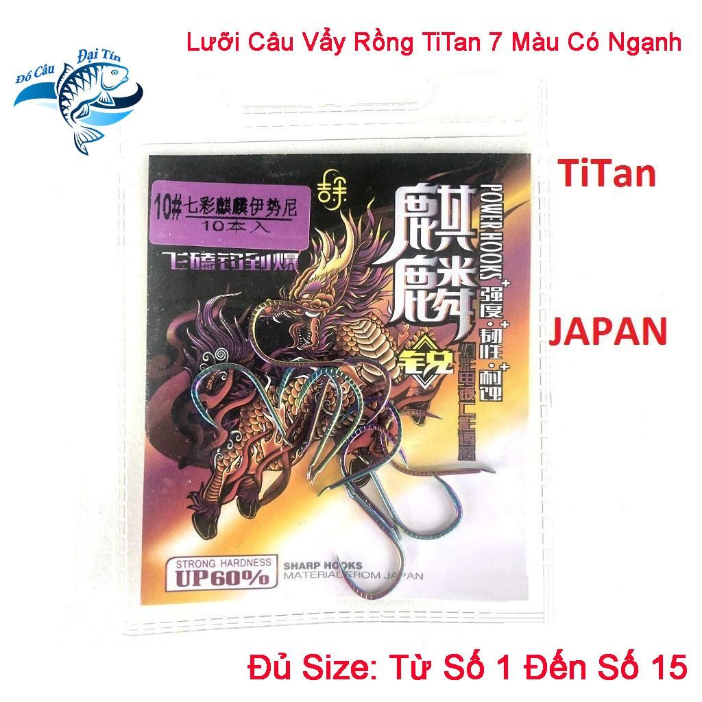 Lưỡi Câu Vẩy Rồng Titan 7 Màu Có Ngạnh Cao Cấp