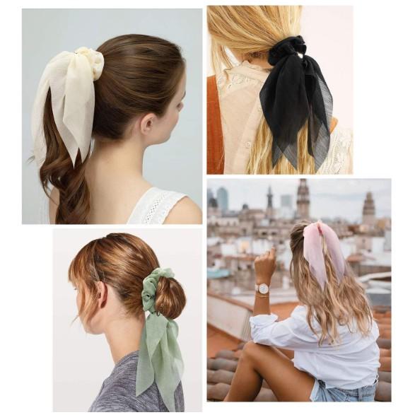 Dây buộc tóc lụa mềm vintage Scrunchies cao cấp loại 1 HD53
