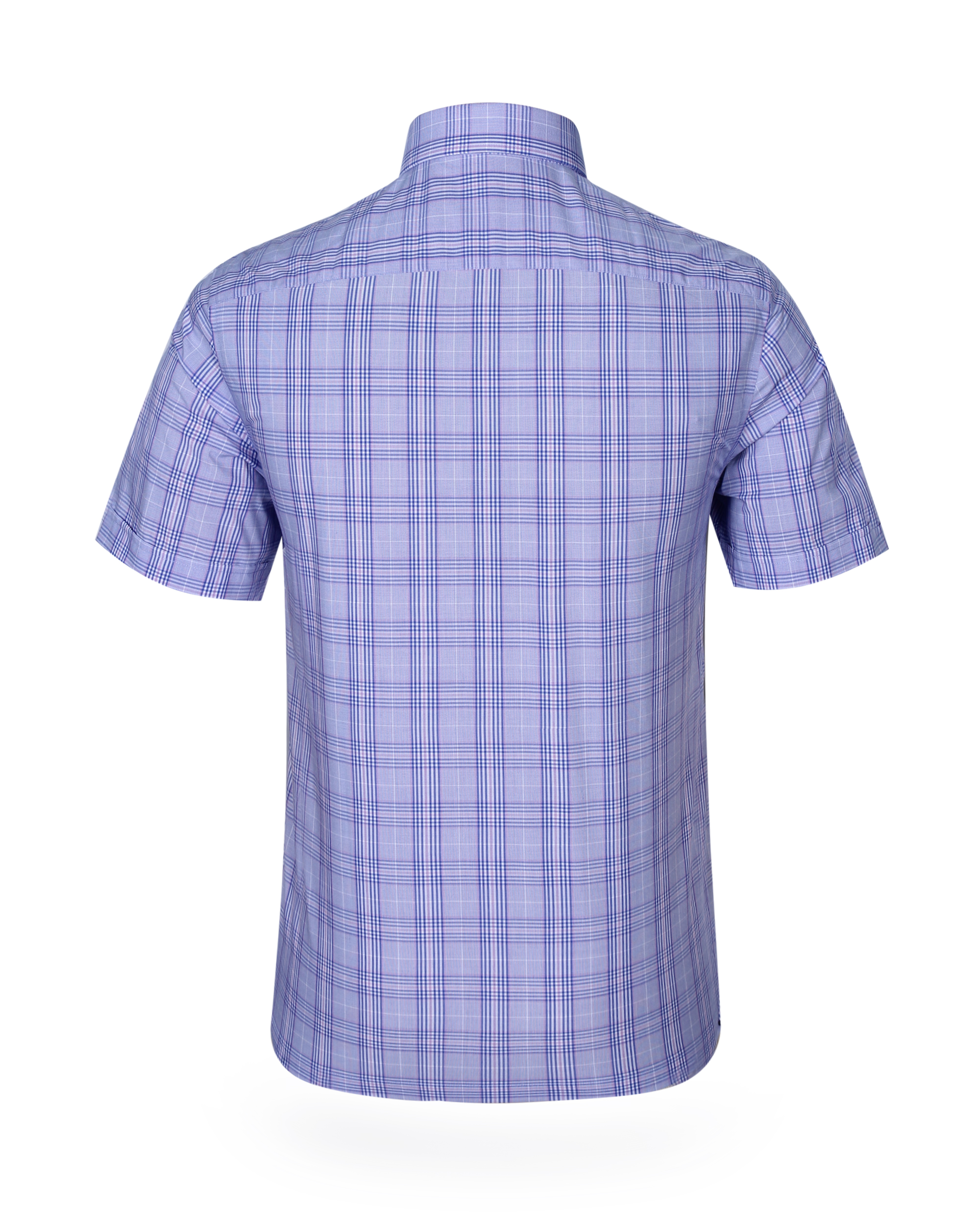 Áo sơ mi nam tay ngắn vạt ngang form tailor caro xanh hồng vải sen Khatoco A1MN538T2- CNCR047-2205-N