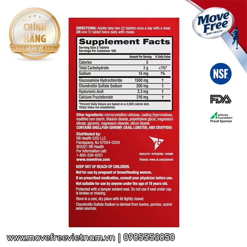 COMBO ƯU ĐÃI KHI MUA 2 VIÊN KHỚP MOVE FREE ADVANCED GLUCOSAMINE