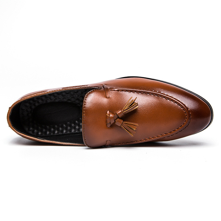 Giày Tây Loafer Tassel nâu (Da bóng)