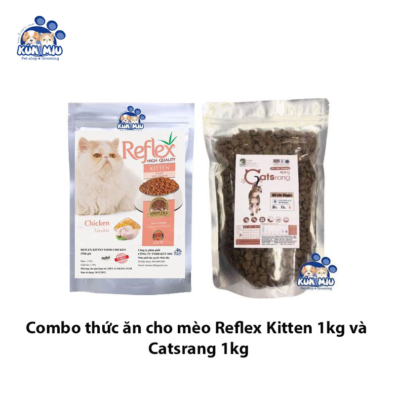 Combo 2 túi thức ăn cho mèo Catsrang + Reflex Kitten