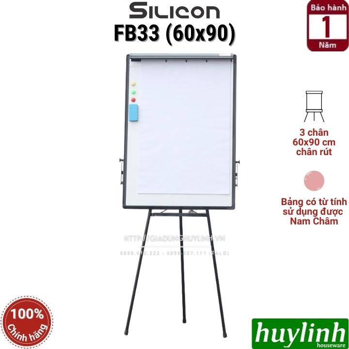 Bảng Flipchart 3 chân Silicon FB33 (Kích thước 60 x 90cm) - Hàng chính hãng