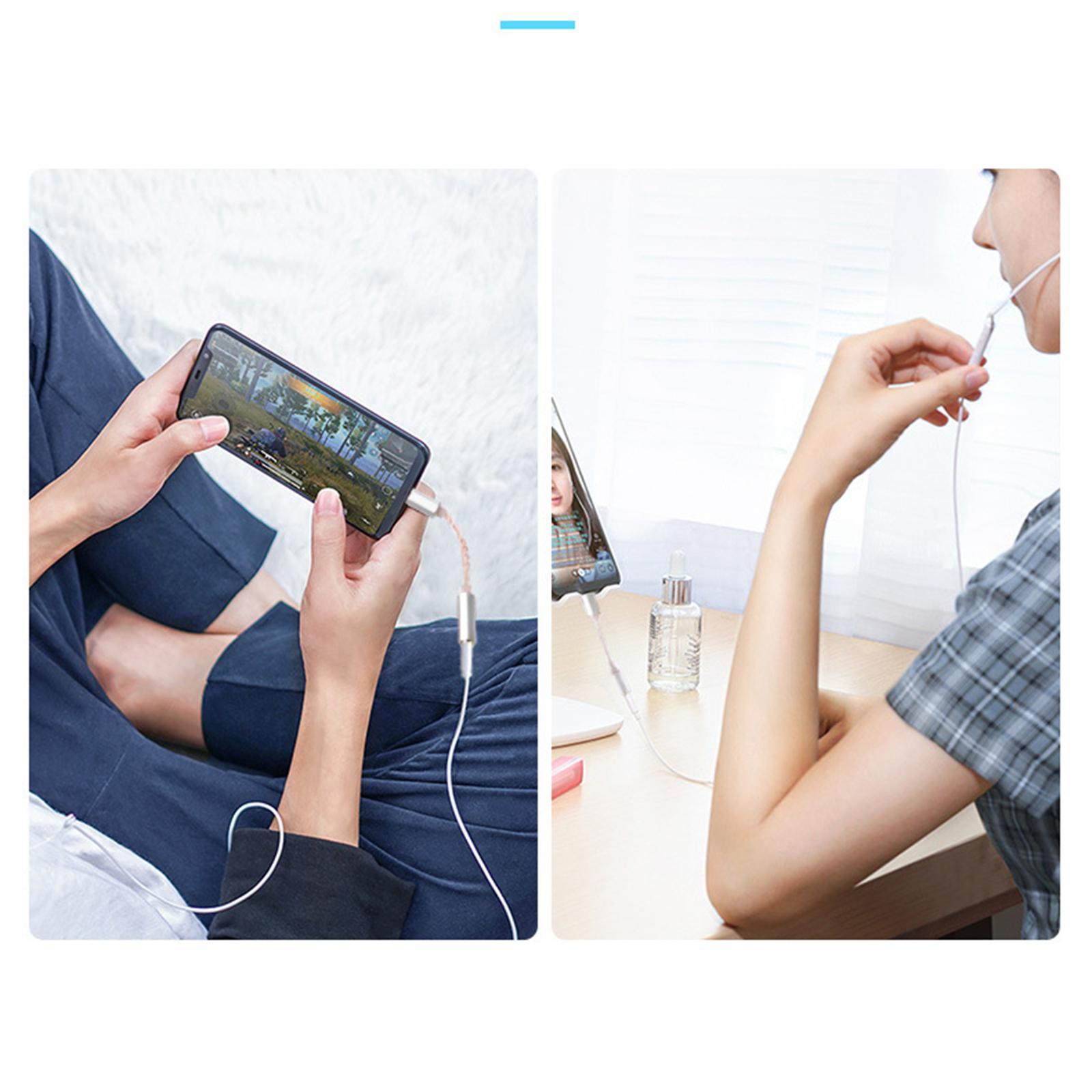 USB C to 3.5mm USB C to Mic Jack External Audio Adapter Grey